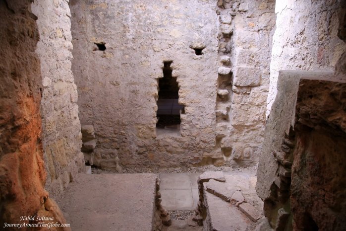 Where the furnace used to be inside the Baths of Caliphates in Cordoba, Spain