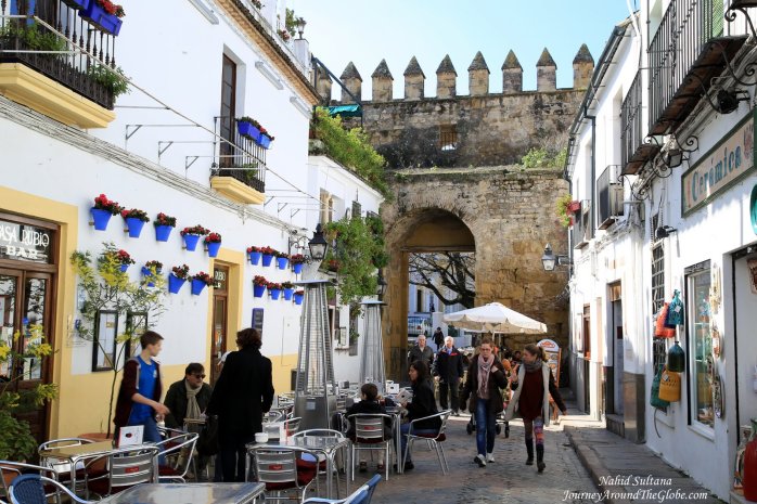 Old city wall and Almodovar Gate in the old town of Cordoba, Spain