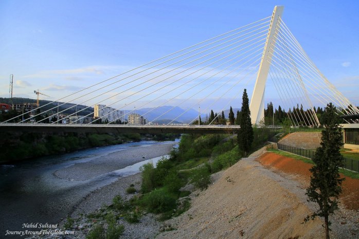 Millennium Bridge in Podgorica, Montenegro