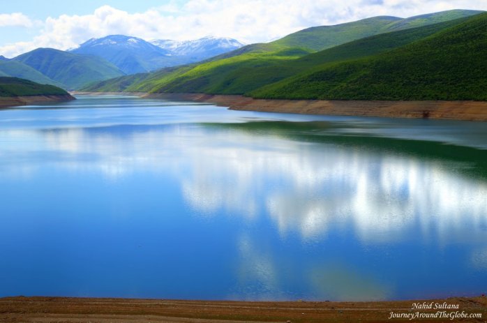 Don't know the name of this stunning lake that we saw in Albania, before crossing the border of Macedonia