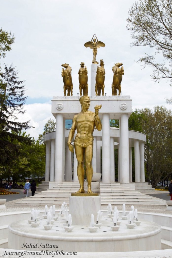 “Monument to the Fallen Heroes of Macedonia” opposite of Macedonian Parliament in Skopje