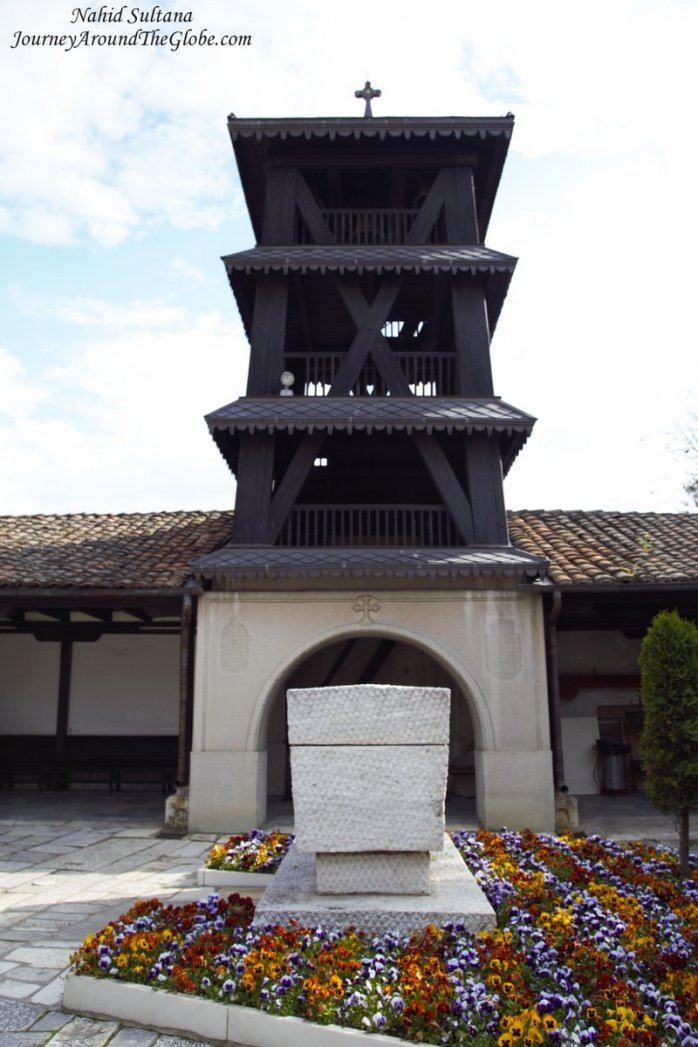 Sarcophagus of Macedonian Hero Goce Delchev in the courtyard of Church of St. Saviour in Skopje, Macedonia