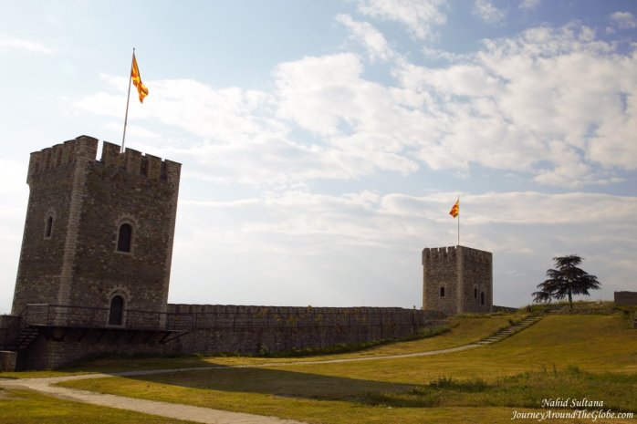 Two towers of Kale Fortress from the Ottoman's time in Skopje, Macedonia