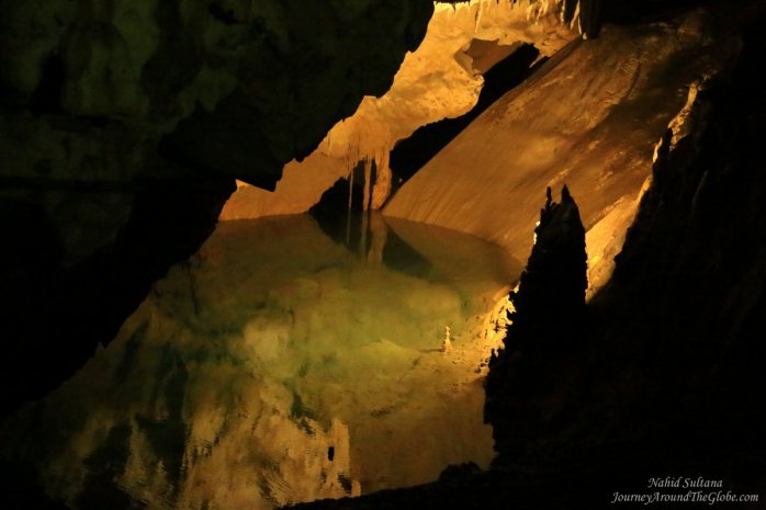 A small lake inside a bat-cave, called Vrelo, in Matka Canyon, Macedonia