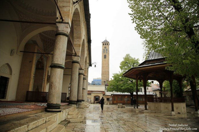 Grand Bey's Mosque and its courtyard in Sarajevo