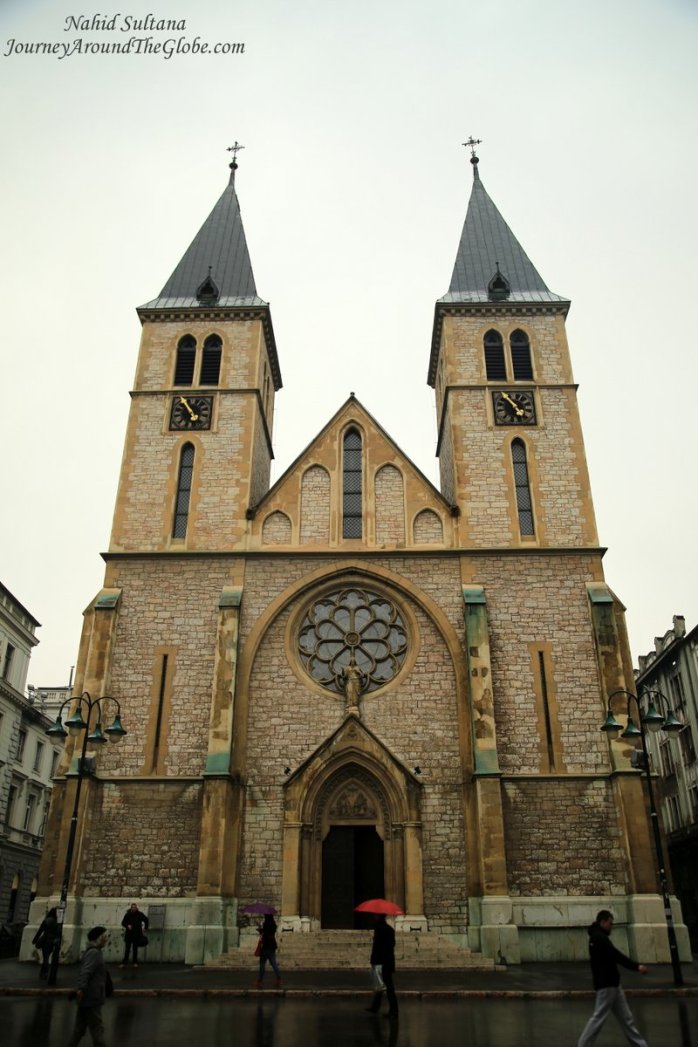Sarajevo Cathedral in the old town of Sarajevo