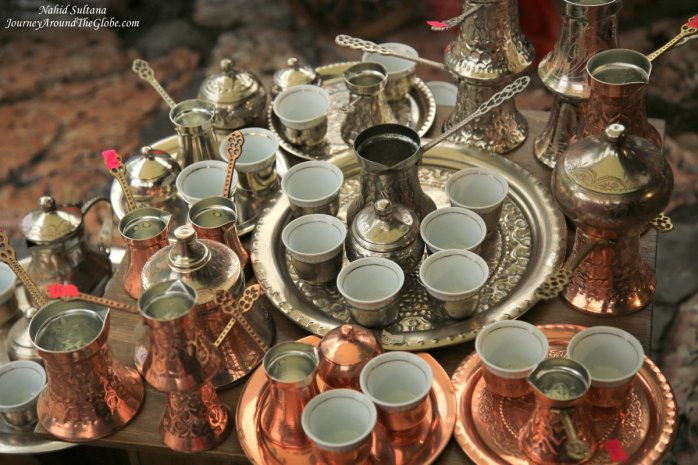 Bosnian teasets and pots in Sarajavo