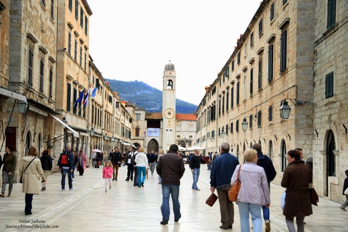 Stradun, Place - the main pedestrian street of old Dubrovnik, Croatia