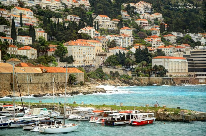 Boat-dock station from the old wall of Dubrovnik, Croatia