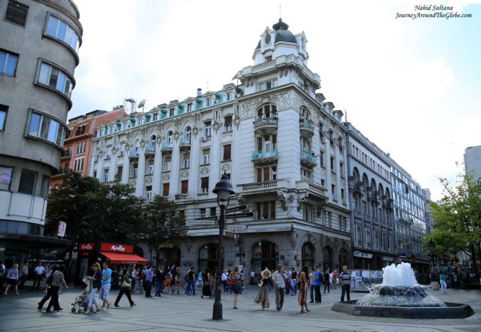 Knez Mihailova Street - the main pedestrian street of Belgrade, Serbia