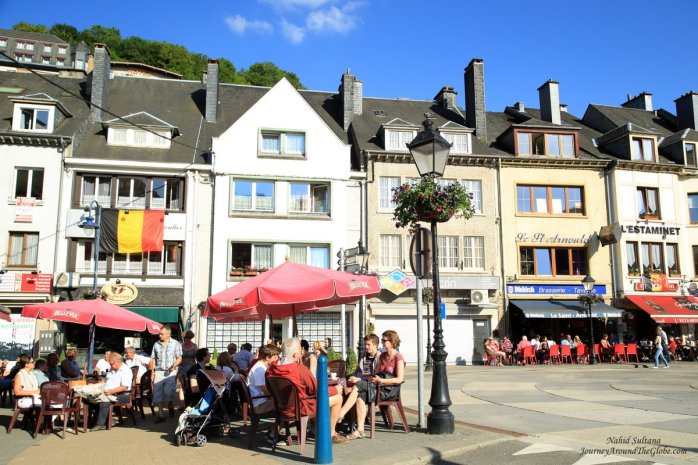 Some restaurants by River Semois in Bouillon, Belgium