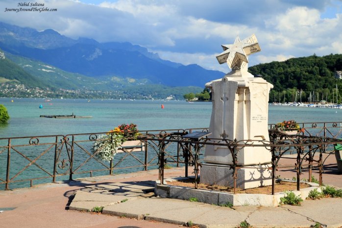 A Sundial from 1822 in Quai Napoleon III by Lake Annecy in France