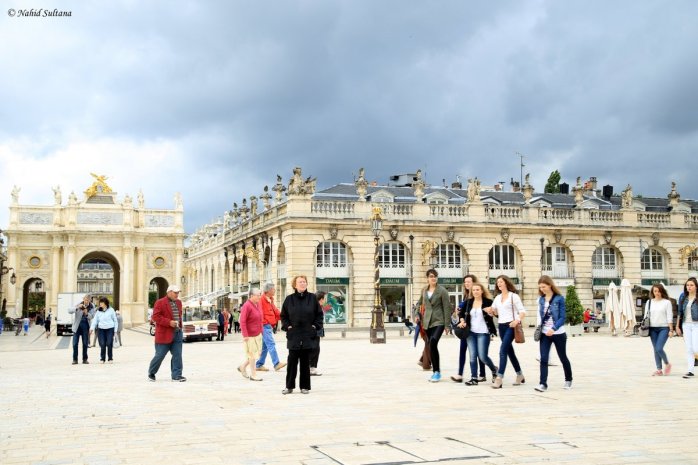 Arc Here at one side of Place Stanislas in Nancy, France