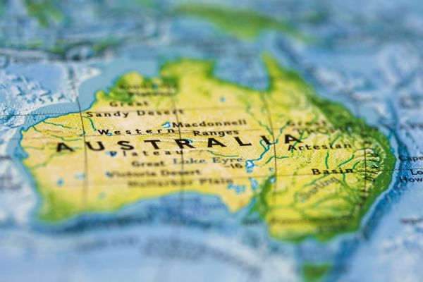 Australia in the world map