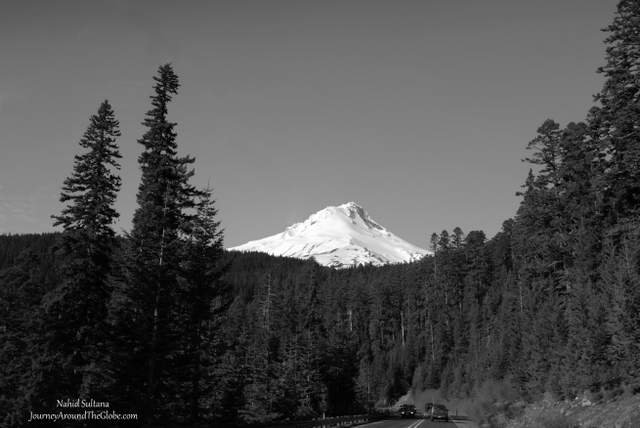 Driving towards Mt. Hood