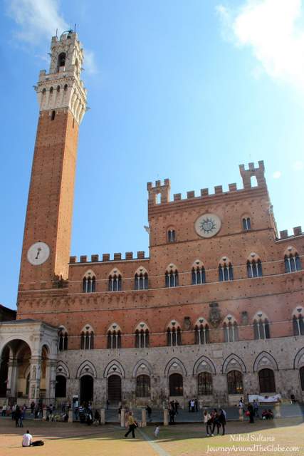Palazzo Publico or Sienna City Hall in Piazza del Campo in Siena, Italy