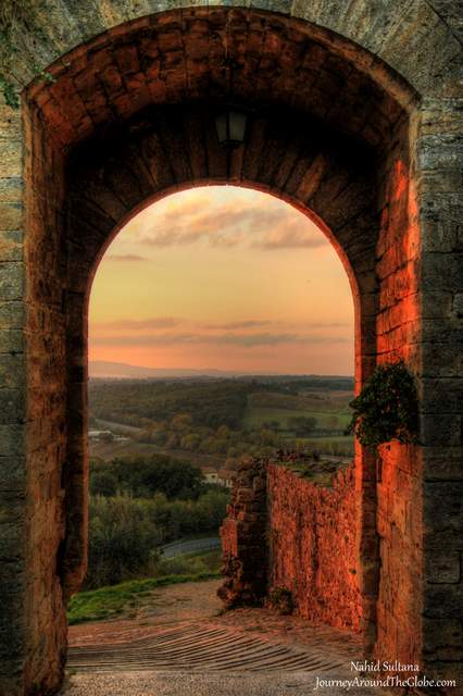 Sunset in Montereggioni, Italy