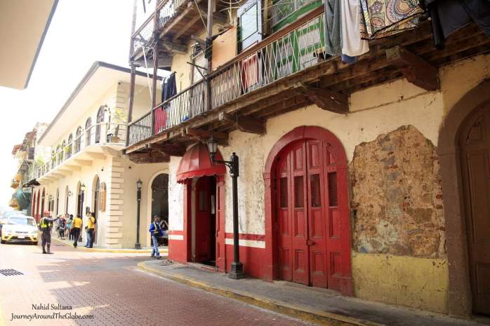 Old colonial style buildings in Casco Viejo, Panama City