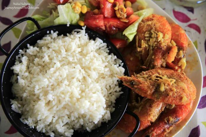Our lunch in Portobelo, Panama in a restaurant, called "El Palenque"