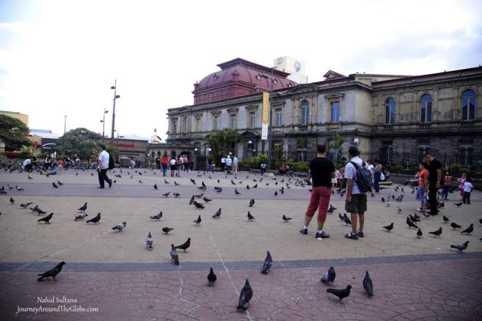 The main square of San Jose, Costa Rica, which houses some museums and important buildings, including the National Theater