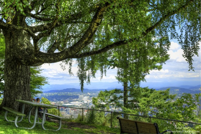 View from Pittock Mansion garden in Portland, Oregon