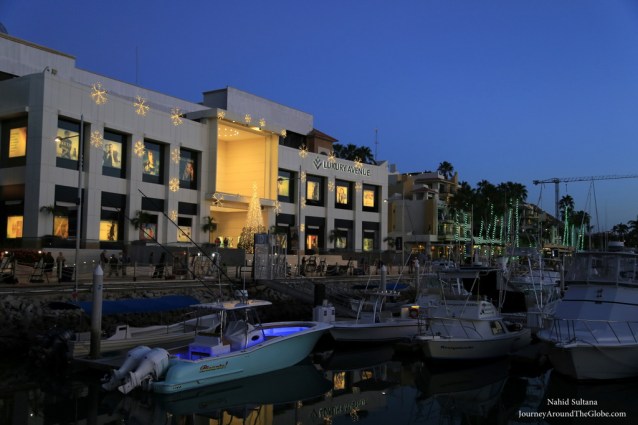 Cabo Marina in the evening in Mexico