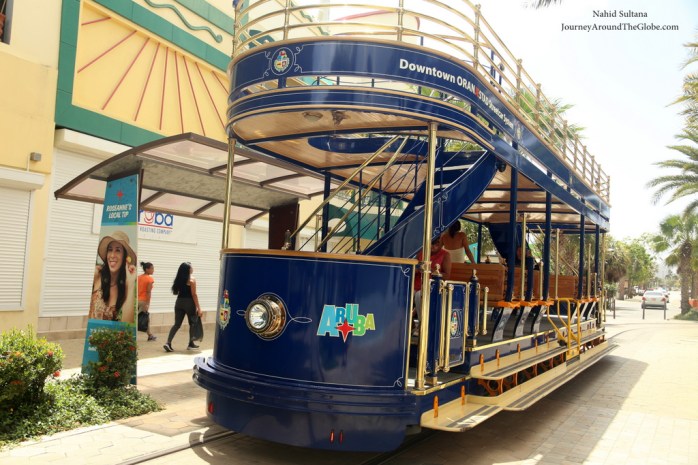 Downtown trolley ride in Oranjestad, Aruba
