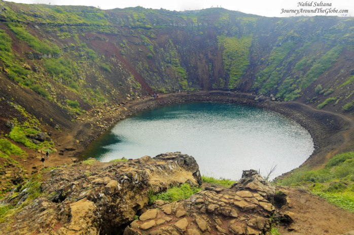 Kerid Volcano Crater Lake in Iceland